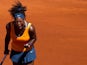 Serena Williams celebrates after beating Sara Errani in the Madrid Open semi finals on May 11, 2013