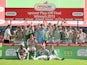 Yeovil Town players celebrate winning League One Play Off Final on May 19, 2013