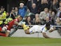 Clermont Auvergne's Naipolioni Nalaga scores a try against Toulon on May 18, 2013