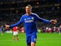 Chelsea's Fernando Torres celebrates moments after scoring the opening goal against Benfica on May 15, 2013