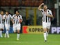 Udinese's Maurizio Domizzi celebrates after scoring his team's second goal against Inter on May 19, 2013