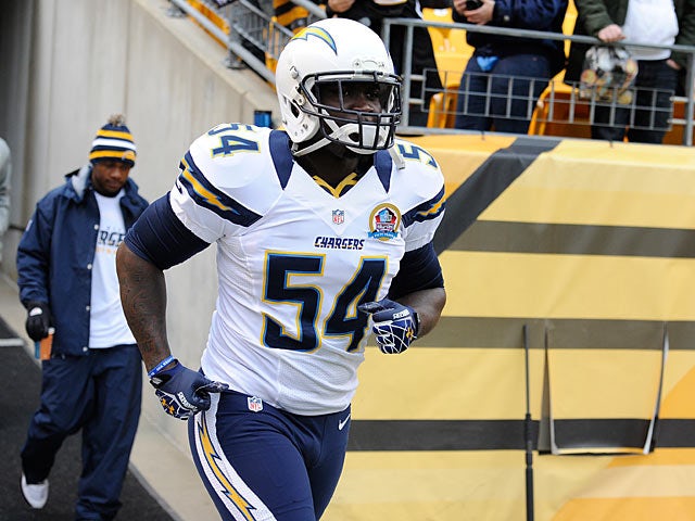 San Diego Chargers outside linebacker Melvin Ingram enters the field on December 9, 2012