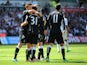 Fulham's Alexander Kacaniklic is congratulated after scoring against Swansea on May 19, 2013