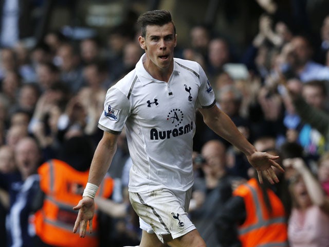 Tottenham Hotspur's Gareth Bale celebrates his goal against Sunderland on May 19, 2013