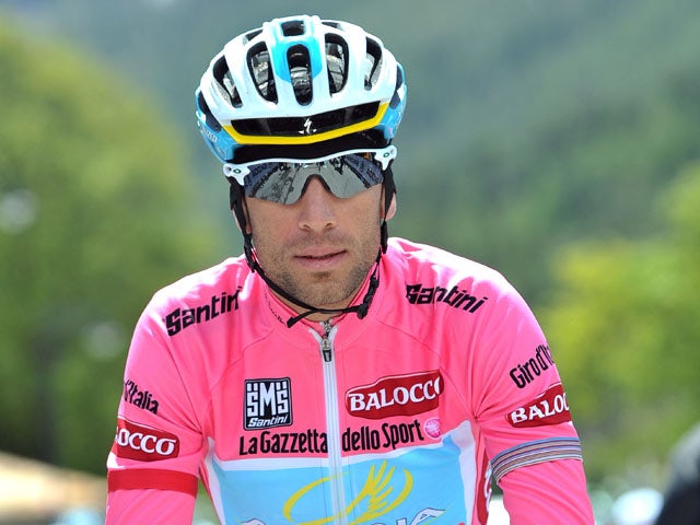 Italy's Vincenzo Nibali wearing the pink jersey pedals during the 15th stage of the Giro d'Italia on May 19, 2013