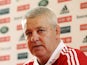 Lions coach Warren Gatland at a press conference on May 13, 2013