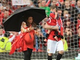 Wayne Rooney and his family at Old Trafford.