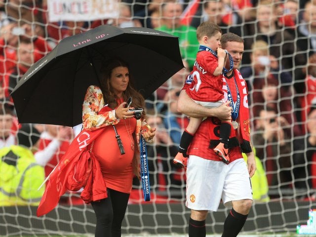 Wayne Rooney and his family at Old Trafford.