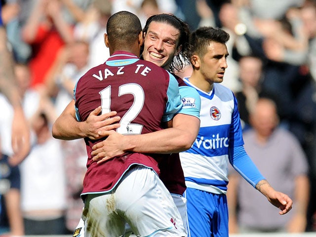 West Ham United's Ricardo Vaz Te celebrates scoring against Reading on May 19, 2013
