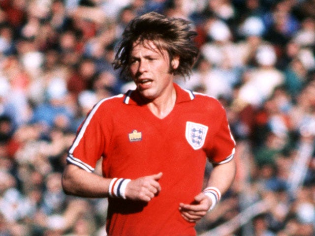 England's Brian Greenhoff in action on June 12, 1977