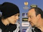 David Luiz with Rafael Benitez at a press conference on March 6, 2013