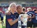 Arsenal's Gilly Flaherty and Alex Scott celebrate their win over Bristol Academy on May 26, 2013