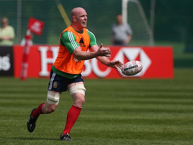 Paul O'Connell during a training session in Dublin on May 21, 2013