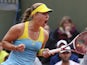 Angelique Kerber celebrates after defeating Jana Cepelova in their second round match of the French Open on May 29, 2013
