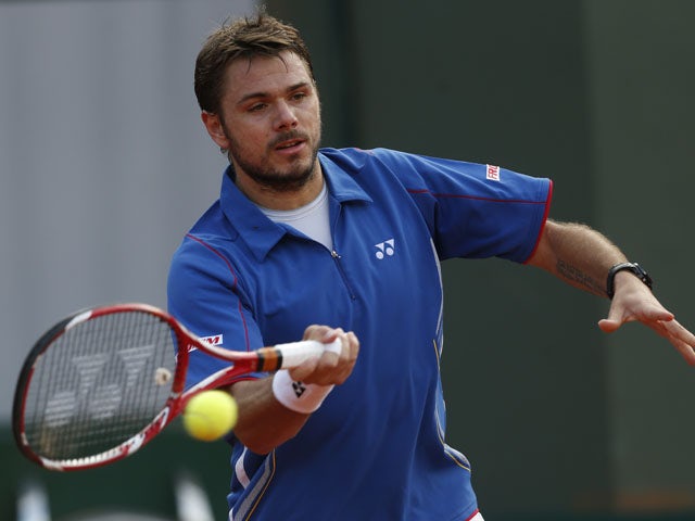 Switzerland's Stanislas Wawrinka during the first round match of the French Open tennis tournament on May 28, 2013