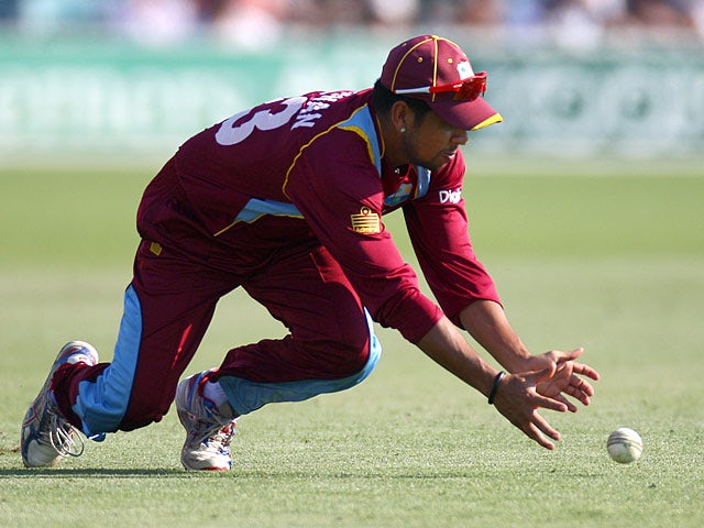 West Indies' Ramnaresh Sarwan in action on January 29, 2013