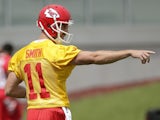 New Chiefs QB Alex Smith during a practice session on May 29, 2013