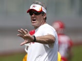 Chiefs offensive co-ordinator at practice on May 21, 2013