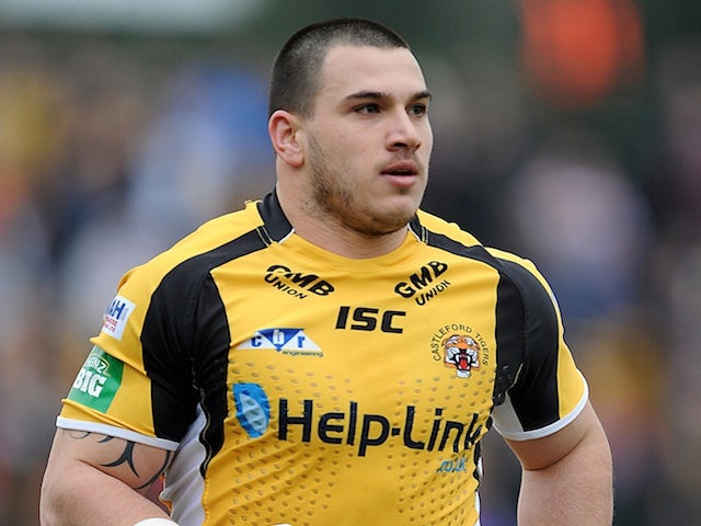 Justin Carney of Castleford Tigers in action against Wigan on May 3, 2013