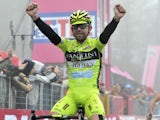 Italian Mauro Santambrogio celebrates a Tour of Italy stage win on May 18, 2013