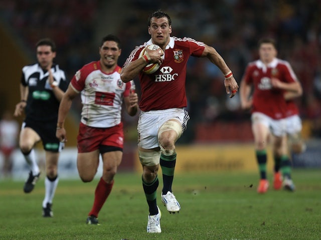 British & Lions captain Sam Warburton in action against Queensland on June 8, 2013