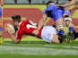 Tommy Bowe scores a try for the Lions against Force on June 5, 2013