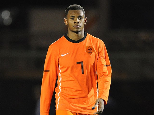 Leandro Bacuna of the Netherlands during the Under 21 international against Scotland on February 29, 2012