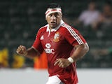 Mako Vunipola of the British and Irish Lions runs during a XV-a-side rugby match against the Barbarians on June 1, 2013