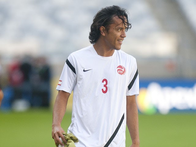 Tahiti's Marama Vahirua kicks the ball during a training session at the Confederations Cup on June 16, 2013