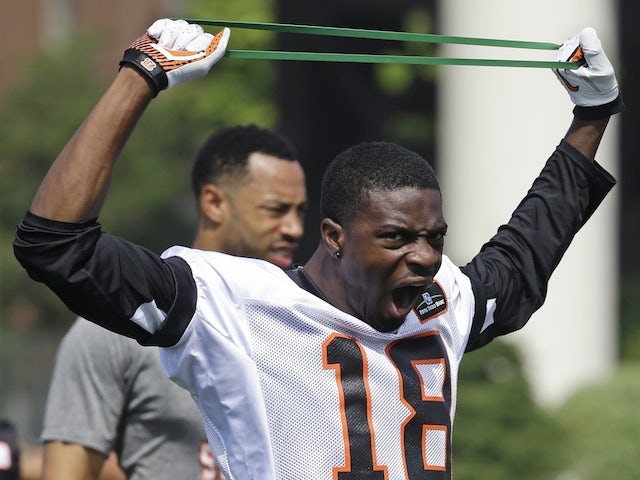 Bengals WR AJ Green at a training camp on May 29, 2013