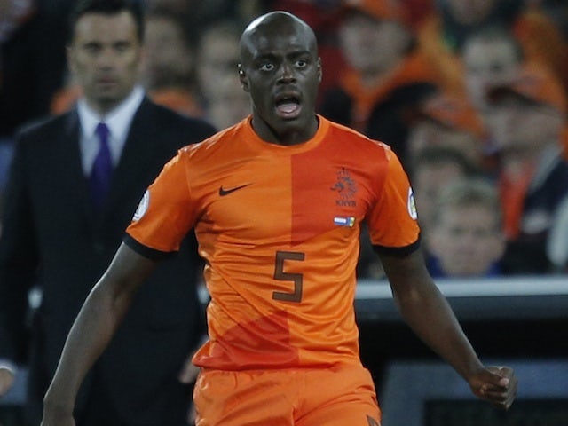 Holland's Bruno Martins Indi in action against Andorra on October 12, 2012