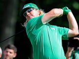 Charley Hoffman hits a drive on the 18th during the first round of the Travelers Championship on June 20, 2013