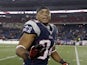 Pats' Shane Vereen leaves the field after a win over Houston on January 13, 2013