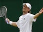 Andreas Seppi of Italy reacts as he plays Kei Nishikori of Japan during their Men's singles match on June 27, 2013