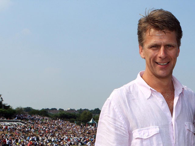 BBC presenter Andrew Castle during the Wimbledon Championships on July 2, 2009