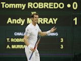 Andy Murray in action against Tommy Robredo on June 28, 2013