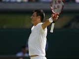 Bernard Tomic of Australia reacts after beating Richard Gasquet of France during their Men's singles match at the Wimbledon Tennis Championships on June 29, 2013