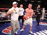 Frankie Gavin celebrates after beating Denton Vassell in their British and Commonwealth Welterweight Title fight on June 28, 2013