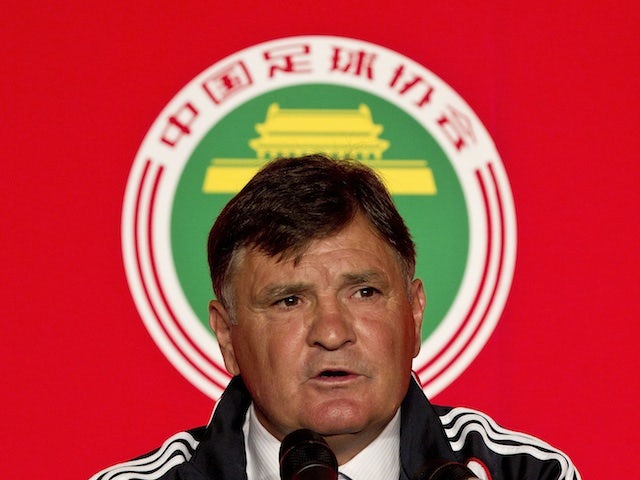 Ex-China boss  Jose Antonio Camacho at a press conference on August 14, 2011