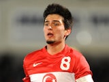 Young Turkish player Okay Yokuslu in action against England on January 11, 2008