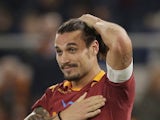 AS Roma forward Pablo Daniel Osvaldo of Argentina celebrates after he scored on a penalty kick during a Serie A soccer match between As Roma and Torino on November 19, 2012