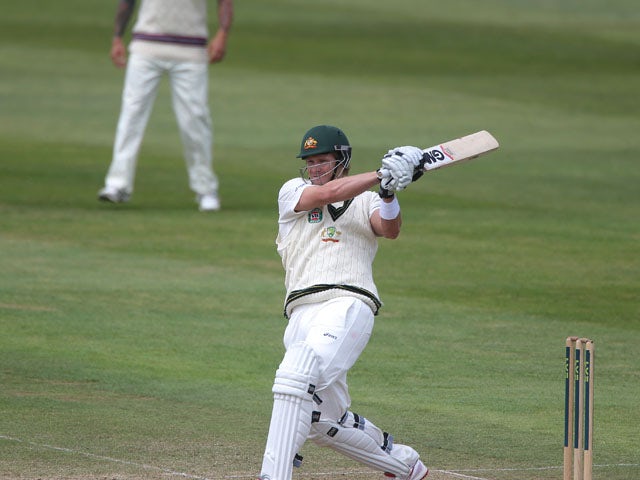 Australia's Shane Watson bats during his innings of 90 during the International Tour match at the County Ground on June 27, 2013