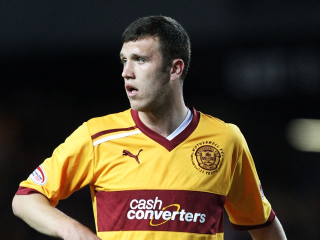 Motherwell's Fraser Kerr in action during the match against Rangers on September 29, 2012