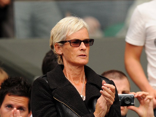 Judy Murray watches her son Andy Murray play Fernando Verdasco on July 3, 2013