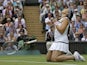 Marion Bartoli celebrates beating Kirsten Flipkens on July 4, 2013