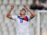 Chile's Nicolas Castillo celebrates moments after scoring the opener against Croatia during the U20 World Cup on July 3, 2013