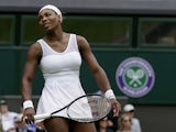 Serena Williams of the United States reacts during her match against Sabine Lisicki of Germany in a Women's singles on July 1, 2013