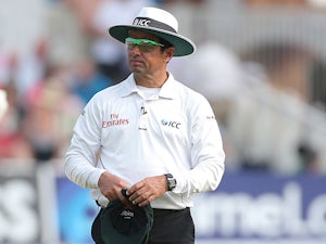 Umpire Aleem Dar during day three of the First Ashes Test match at Trent Bridge on July 12, 2013