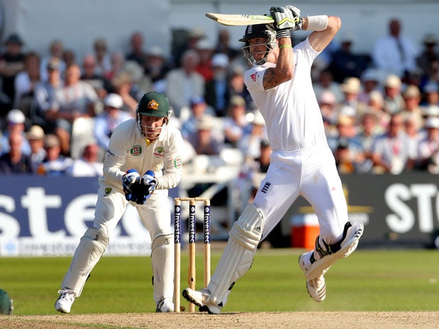 England's Kevin Pietersen in action during day two of the first Ashes Test on July 11, 2013