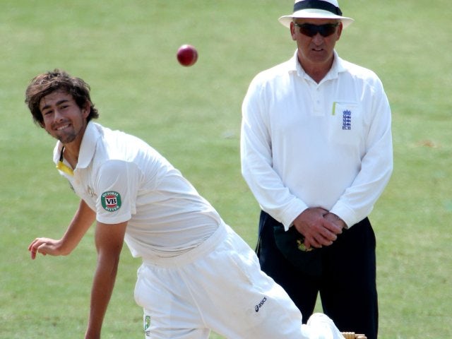 Australia's Ashton Agar in action against Worcestershire.
